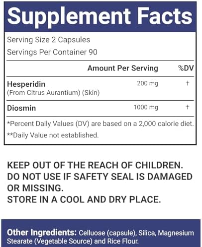 VitaCosmoX Diosmin Hesperidin premium circulation support capsule size and shape visual