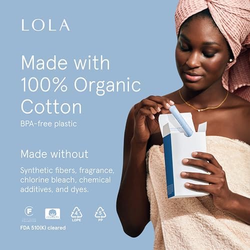 Bulk 32 count pack of LOLA USA imported organic tampons