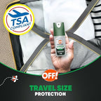 OFF! Deep Woods maximum strength insect spray back label showing active ingredient percentages and usage instructions.