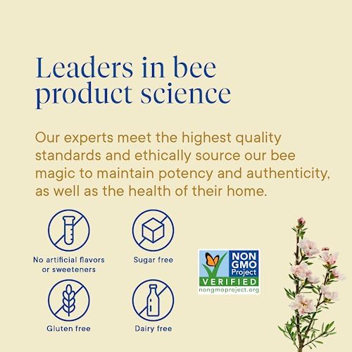 Manuka Health Royal Jelly 1000mg supplement standing upright with immune support benefits visible on label.