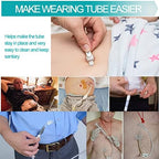 EaseCare stomach feeding line support pouch demonstrating the comfortable non-binding borders.