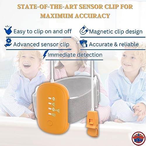 Captain Dry alarm receiver showing three alert mode settings for deep sleepers.