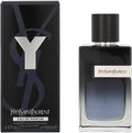 Yves Saint Laurent Y Eau de Parfum 3.3 Ounce front view bottle showcasing the sleek blue glass and metallic Y design.