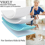 Vakly washable mattress pad protecting a living room sofa fabric from pet accidents and liquid spills