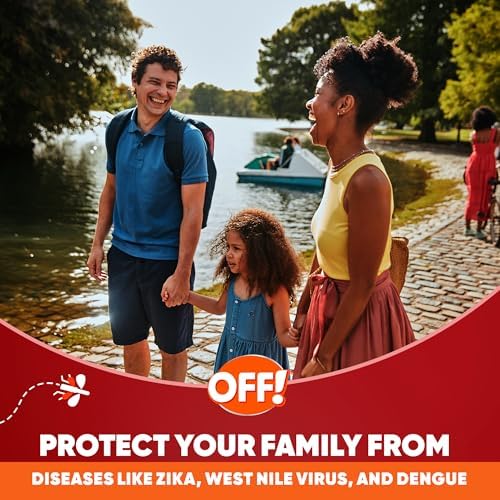 OFF Active outdoor insect spray can detailing directions for use on skin and clothing