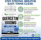 Dr. Martin's Nutrition Quercetin 1000mg bottle showing supplement facts and ingredient list panel