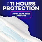 Always 3X Protection System logo on overnight sanitary napkin packaging