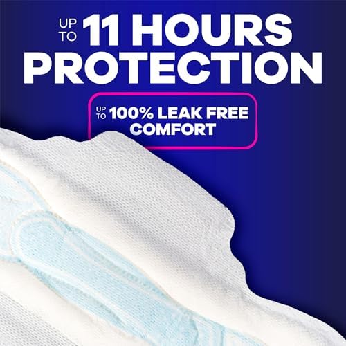 Always 3X Protection System logo on overnight sanitary napkin packaging