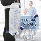 Sivya catheter leg bag straps being secured on a leg.