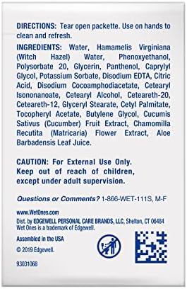 Wet Ones Hand and Face Wipes Singles, Unscented Wipes for Sensitive Skin | Individual Wipes, Hand Wipes Individually Wrapped | 24 ct. (6 pack) - Image 6