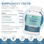 Ingreens Liposomal NAD+ supplement facts label detail