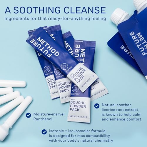 Two pack Future Method rectal cleaner with isotonic solution for travel
