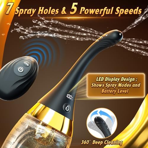 Anti-backflow valve mechanism detail on a 500ml personal hygiene douche.