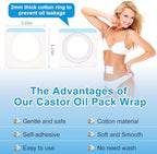 Self adhesive organic cotton navel patch application process displaying oil absorption on the central pad