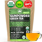 U.S. Wellness Naturals Organic Gunpowder Green Tea front view of 16 ounce bag
