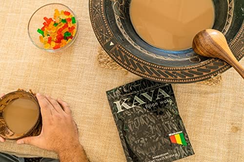 Premium lateral root Waka Kava powder from Fiji by Wakacon close up texture