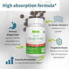 Igennus iron bisglycinate 180 tablets targeted release gentle iron supplement packaging