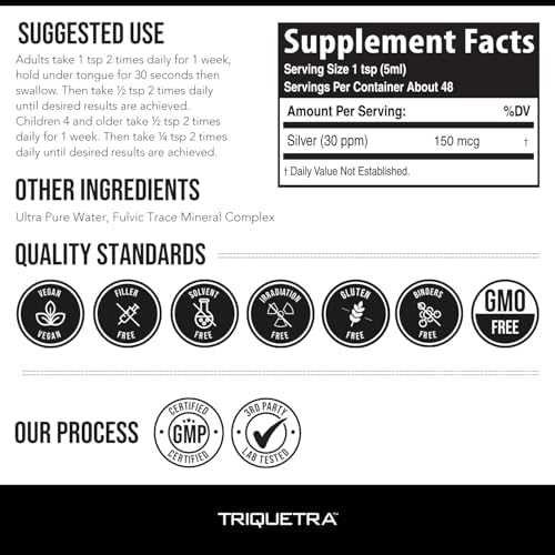 Triquetra Health Bioactive Colloidal Silver premium packaging highlighting the secure tamper evident cap sealing