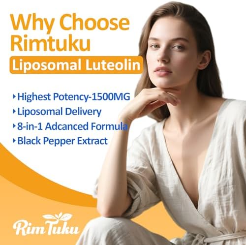RimTuku liposomal luteolin complex bottle demonstrating premium sealed protection.