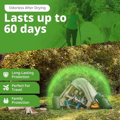 Back label of Insect Shield permethrin spray with step by step outdoor application instructions