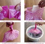 Durable leak proof sanitary pad disposal bags showing 9x13 inch dimensions.
