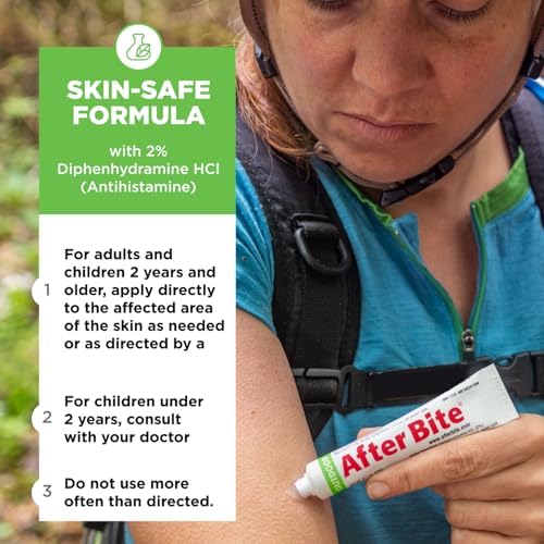 Back label of After Bite Outdoor showing Diphenhydramine HCl active ingredient