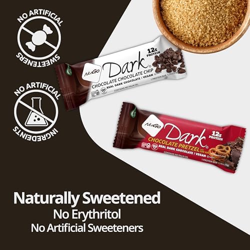 NuGo Dark Chocolate Pretzel and Sea Salt, 12g Protein Bar, Vegan, Gluten Free, Non-GMO, Kosher Pareve, 24 Count - Image 7