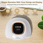 Mirage Layon nail lamp showing timer settings 10s 30s 60s 99s