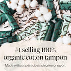 Cora 36 count super plus absorbency organic cotton tampons