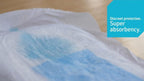 Comparison of the slim profile of Medline bladder pads versus traditional adult diapers.