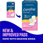 Side view of Carefree 28 count regular pads showing ultra thin profile