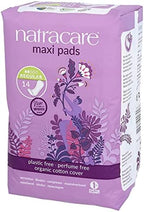 Natracare chlorine-free menstrual pads for sensitive skin showing lavender packaging