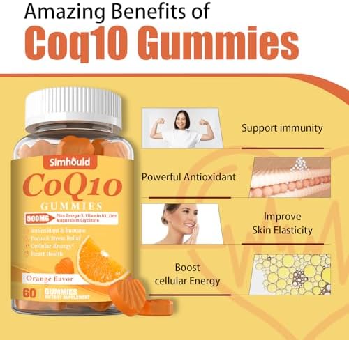 Simhould 120 count heart wellness chewable vitamins packaging details showing nutritional facts
