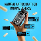 VitaRaw imported wellness capsules showing the premium six ingredient formula breakdown