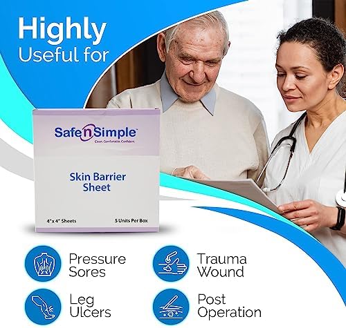 Side view of Safe n Simple skin barrier packets for ostomy pouching security