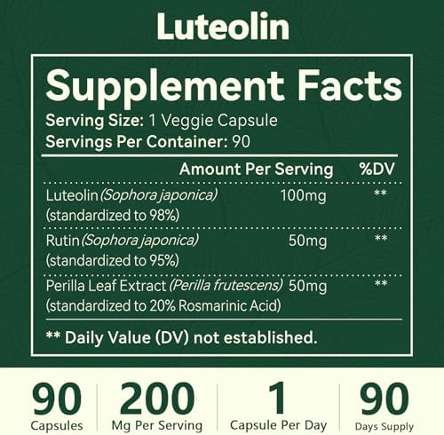 Authentic imported HyberVive ultra purity luteolin capsules container showing lifestyle care