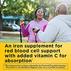 Angled view of Nature Made Iron 18mg daily value nutritional supplement container
