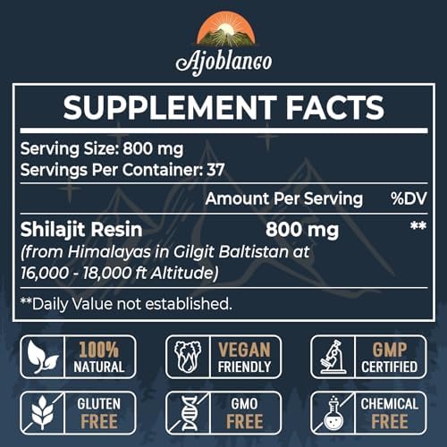 Authentic USA imported Ajoblanco shilajit packaging showing batch authenticity and purity markers.