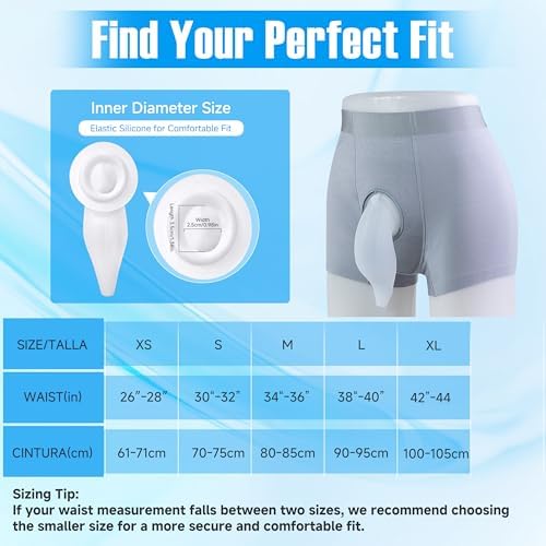 SorealGroup External Catheter for Men with Detachable Silicone Urine Bag (1000mL) | Wearable Urine Collector for Men with Reusable Tube 39.4in, Adjustable Anti-Slip Straps | Home & Daily Use - Image 3