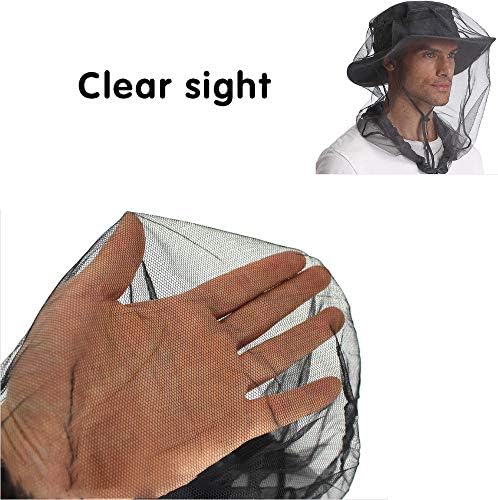 Person wearing Cuayaes mosquito net over a bucket hat