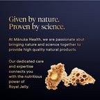 Back label of Manuka Health Royal Jelly 365 capsules detailing the safety allergen warning information.