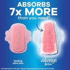 Close up of Always Infinity unscented pads with 50 percent larger back.