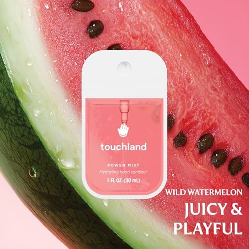 Touchland Hydrating Hand Sanitizer Spray, JUICY 5 Set (Citrus, Berry, Watermelon, Peach, Mango), 1 FL. OZ. Travel Size Power Mist Sprays (Set of 5) - Image 6