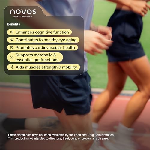 Novos Vital longevity gummies featuring premium ingredients like nattokinase and lutein for brain health