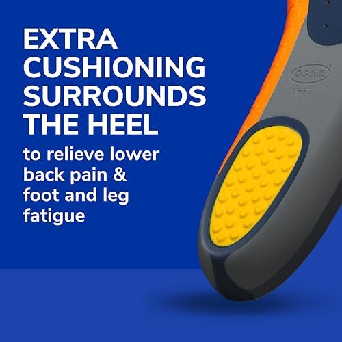 Side profile of Dr. Scholl's heavy duty insoles highlighting the reinforced arch support.