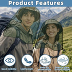 Person wearing JayruiMice insect netting over a hat while hiking