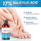 Aemerry advanced formula liquid corn remover bottle showing drug facts and ingredient label.