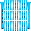 Tucnoeu small plastic cold wave rods front view showing forty pieces of blue perm rollers for hair styling.