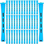 Tucnoeu small plastic cold wave rods front view showing forty pieces of blue perm rollers for hair styling.