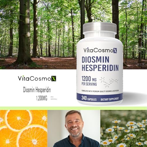 Authentic USA imported VitaCosmoX citrus bioflavonoid capsules bottle on a clean background